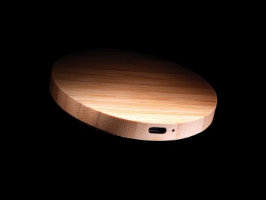 Logo trade promotional item photo of: Bamboo 15W wireless charger