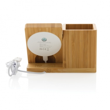 Logotrade advertising product image of: Calgary bamboo 10W wireless charger