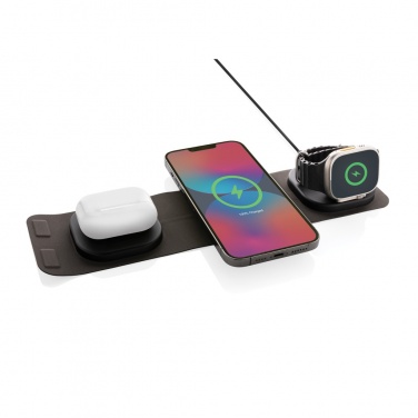 Logotrade promotional item picture of: Swiss Peak RCS rplastic 3-in-1 wireless 15W travel charger