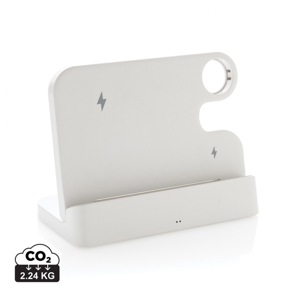 Logotrade promotional items photo of: Joltz RCS recycled plastic dual 15W charger with iWatch slot