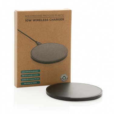 Logo trade promotional merchandise photo of: RCS standard recycled plastic 10W wireless charger