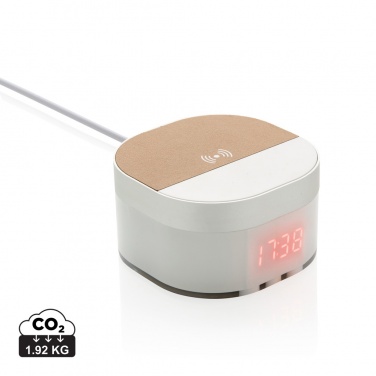 Logo trade promotional giveaways image of: Aria 5W Wireless Charging Digital Clock