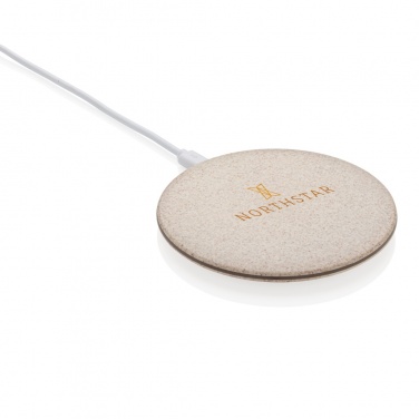 Logo trade promotional products image of: 5W Wheat straw wireless charger