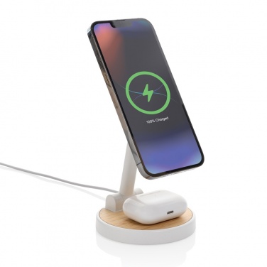 Logo trade promotional merchandise picture of: Ontario RCS rplastic 15W magnetic charging 2 in 1 stand
