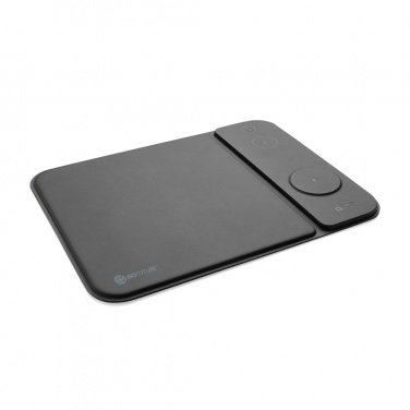 Logotrade corporate gift image of: Swiss peak RCS recycled PU 15W 3 in 1 charging mousepad