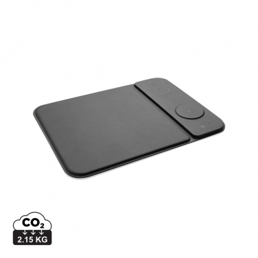 Logotrade promotional product image of: Swiss peak RCS recycled PU 15W 3 in 1 charging mousepad