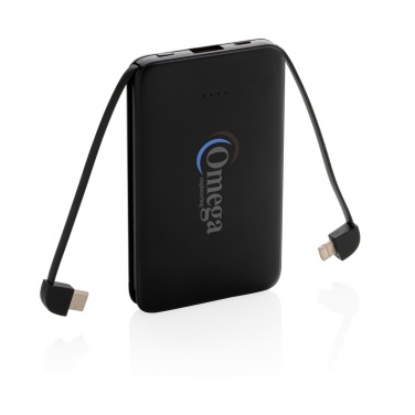 Logotrade promotional products photo of: 5.000 mAh Pocket Powerbank with integrated cables