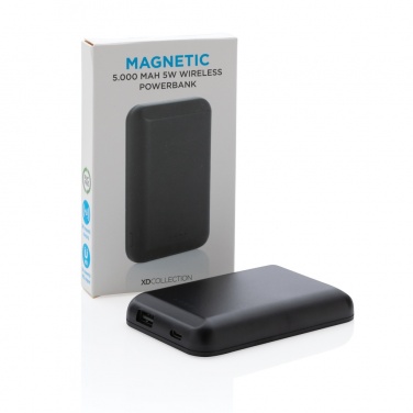 Logo trade promotional item photo of: Magnetic 5.000 mAh 5W wireless powerbank