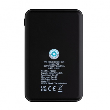 Logo trade corporate gifts picture of: RCS recycled plastic 5.000 mAh Powerbank