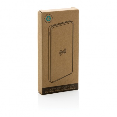 Logotrade corporate gift picture of: RCS recycled plastic 8000 mAh Wireless Powerbank
