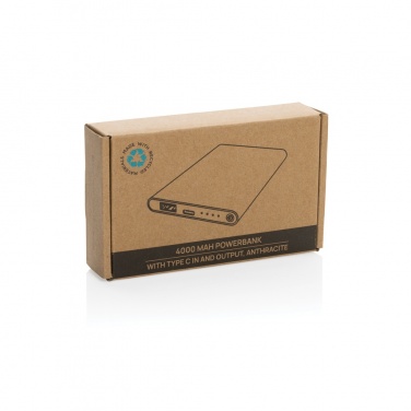 Logotrade promotional items photo of: RCS recycled plastic/aluminum 4000 mah powerbank with type C