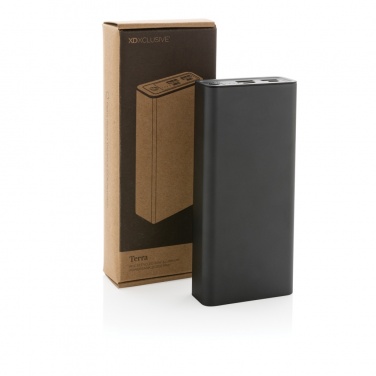 Logo trade corporate gifts image of: Terra RCS recycled 20W aluminium powerbank 20.000 mAh