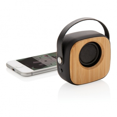 Logo trade promotional merchandise picture of: Bamboo 3W Wireless Fashion Speaker