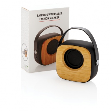 Logo trade promotional product photo of: Bamboo 3W Wireless Fashion Speaker