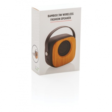 Logo trade promotional merchandise image of: Bamboo 3W Wireless Fashion Speaker