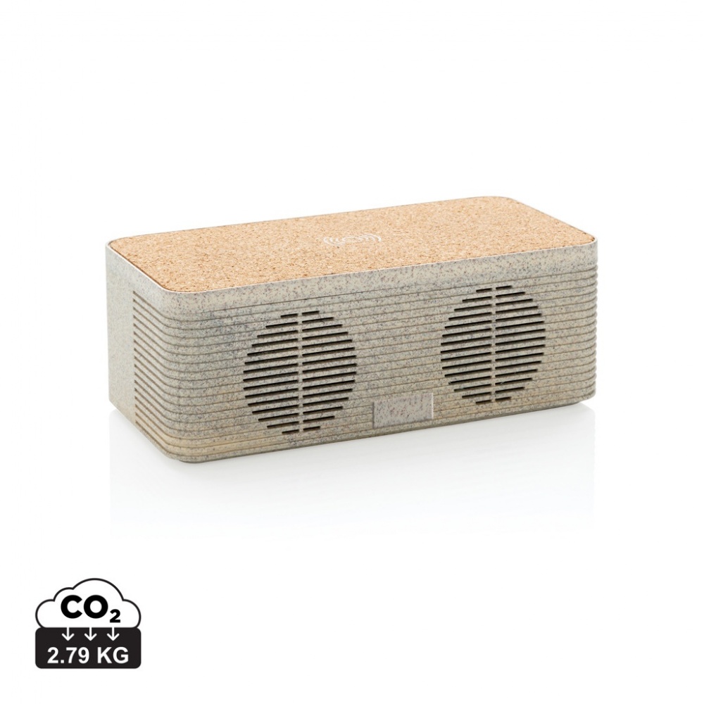 Logotrade corporate gift image of: Wheatstraw wireless charging speaker