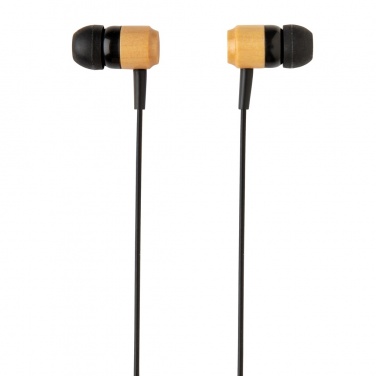 Logo trade business gifts image of: Bamboo wireless earbuds
