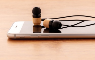 Logo trade promotional products image of: Bamboo wireless earbuds
