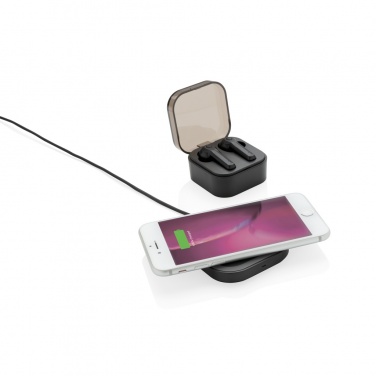 Logo trade business gift photo of: TWS earbuds in wireless charging case