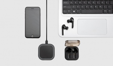 Logo trade corporate gift photo of: TWS earbuds in wireless charging case