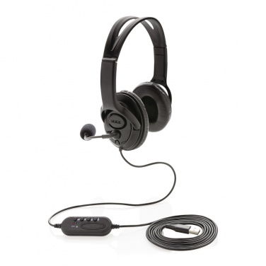 Logo trade corporate gift photo of: Over ear wired work headset