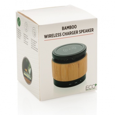 Logotrade promotional merchandise picture of: Bamboo wireless charger speaker