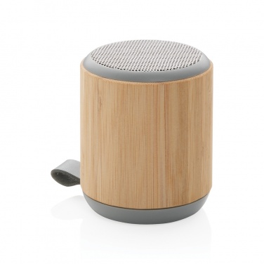 Logo trade promotional gifts image of: Bamboo and fabric 3W wireless speaker