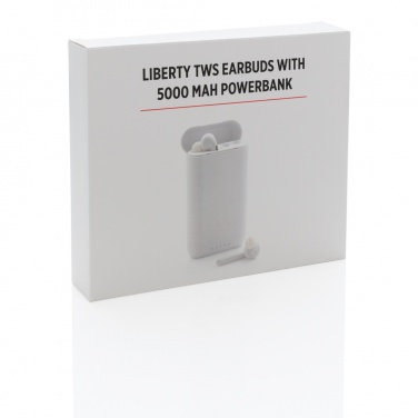 Logotrade advertising products photo of: Liberty TWS earbuds with 5.000 mAh powerbank