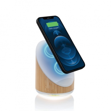 Logotrade promotional product picture of: Ovate bamboo 5W speaker with 15W wireless charger