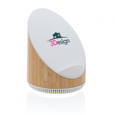 Logo trade advertising products image of: Ovate bamboo 5W speaker with 15W wireless charger