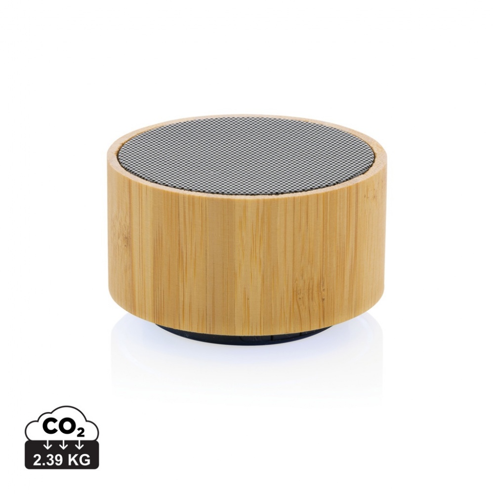 Logo trade promotional gifts picture of: RCS recycled plastic and bamboo 3W wireless speaker