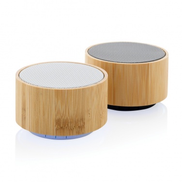Logo trade promotional items image of: RCS recycled plastic and bamboo 3W wireless speaker
