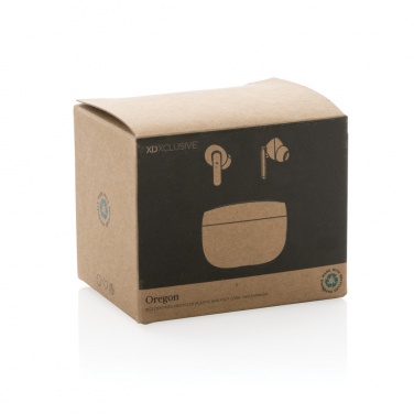 Logo trade promotional items picture of: Oregon RCS recycled plastic and cork TWS earbuds