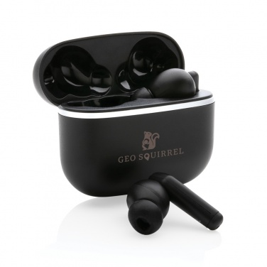 Logo trade promotional products image of: RCS recycled plastic Swiss Peak TWS earbuds 2.0