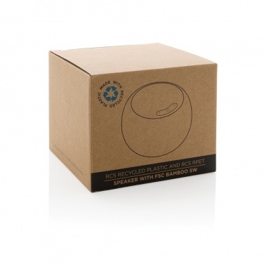 Logo trade promotional items image of: RCS Rplastic/PET and bamboo 5W speaker