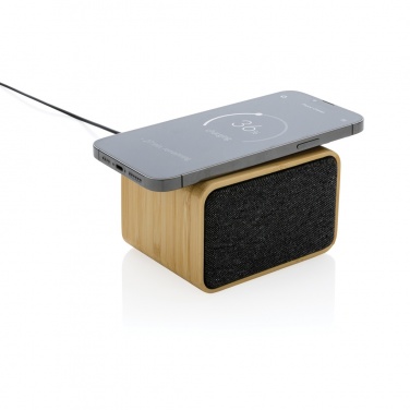 Logo trade promotional items image of: RCS Rplastic 3W speaker with bamboo 5W wireless