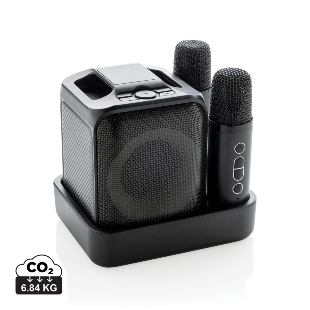 Logo trade promotional gifts image of: Singvibe RCS recycled plastic karaoke set with double mic