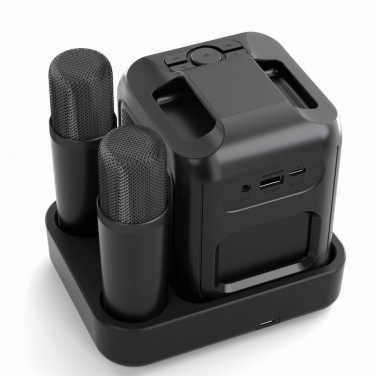 Logo trade advertising products image of: Singvibe RCS recycled plastic karaoke set with double mic