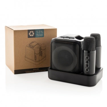 Logotrade promotional product picture of: Singvibe RCS recycled plastic karaoke set with double mic