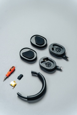 Logo trade promotional item photo of: Irvine RCS recycled and repairable ANC wireless headphone