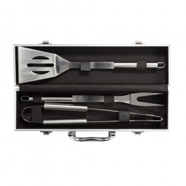 Logo trade promotional products image of: 3 pcs barbecue set in aluminium box
