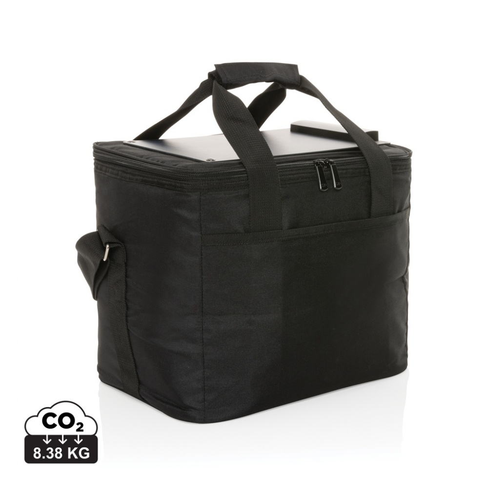 Logo trade business gifts image of: Pedro AWARE™ RPET deluxe cooler bag with 5W solar panel