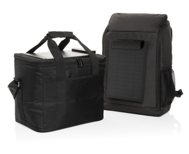 Logo trade promotional merchandise photo of: Pedro AWARE™ RPET deluxe cooler bag with 5W solar panel