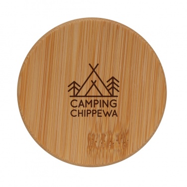 Logo trade promotional gift photo of: Double wall borosilicate glass with bamboo lid 250ml 2pc set