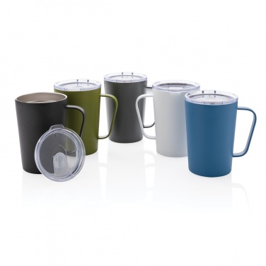Logo trade promotional gift photo of: RCS Recycled stainless steel modern vacuum mug with lid
