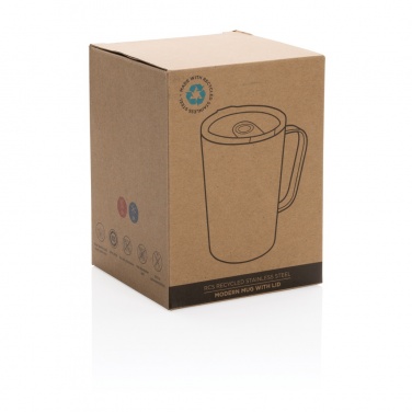 Logo trade promotional giveaway photo of: RCS Recycled stainless steel modern vacuum mug with lid