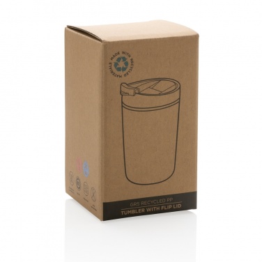 Logotrade promotional product picture of: GRS Recycled PP tumbler with flip lid