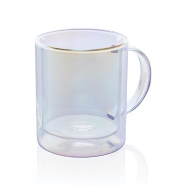 Logo trade promotional products image of: Deluxe double wall electroplated glass mug