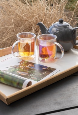 Logotrade promotional item picture of: Deluxe double wall electroplated glass mug