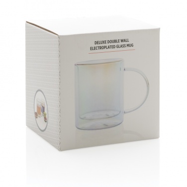 Logo trade promotional items image of: Deluxe double wall electroplated glass mug